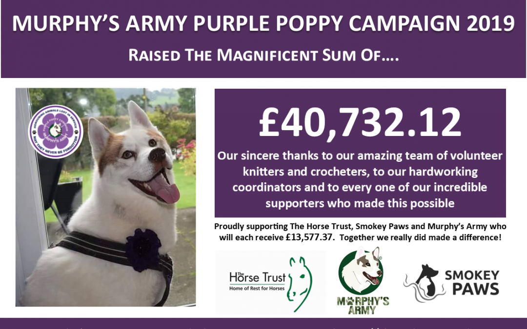 Murphy’s Army Purple Poppy Campaign 2019 Raises £40,732.12